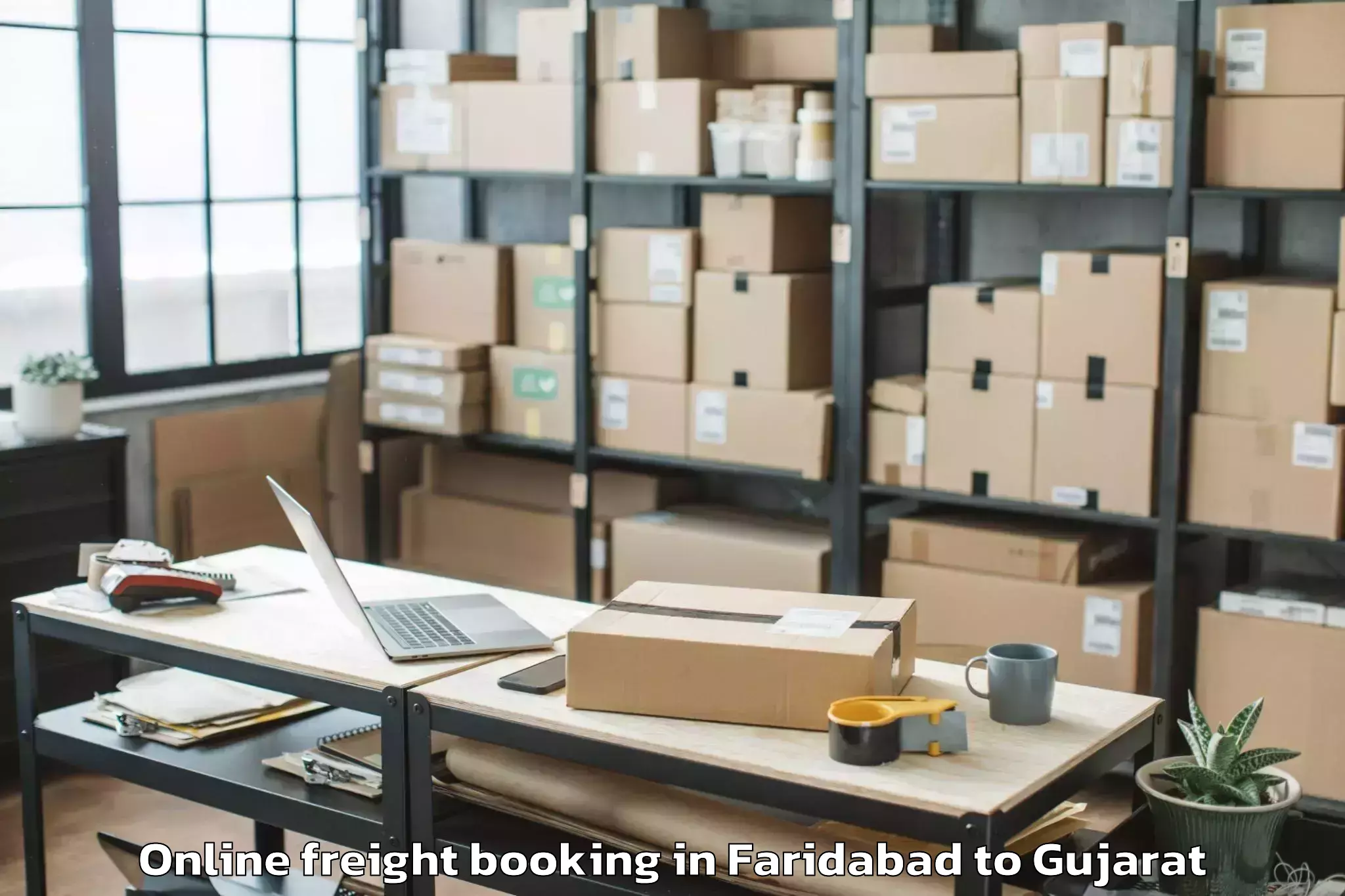 Book Faridabad to Keshod Airport Ixk Online Freight Booking